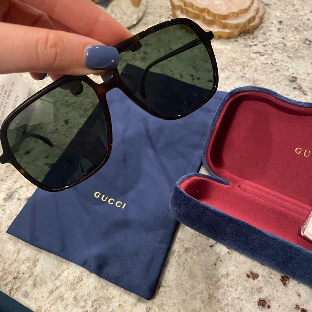 Gucci 58mm Aviator Sunglasses - New with Case